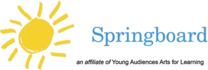 Springboard, an affiliate of Young Audiences Arts for Learning (logo)